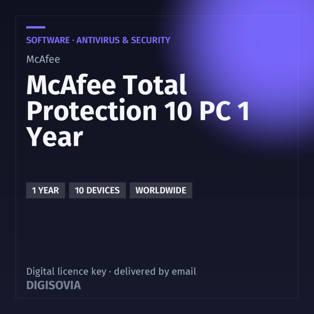 McAfee Total Protection 10 PC 1 Year