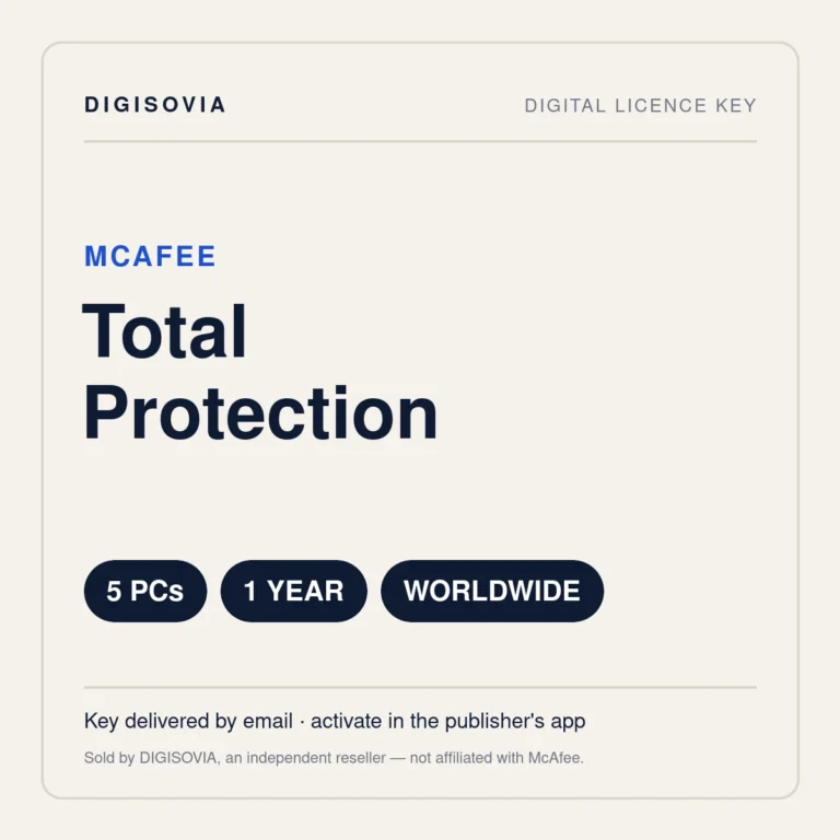 McAfee Total Protection 5 PC 1 Year