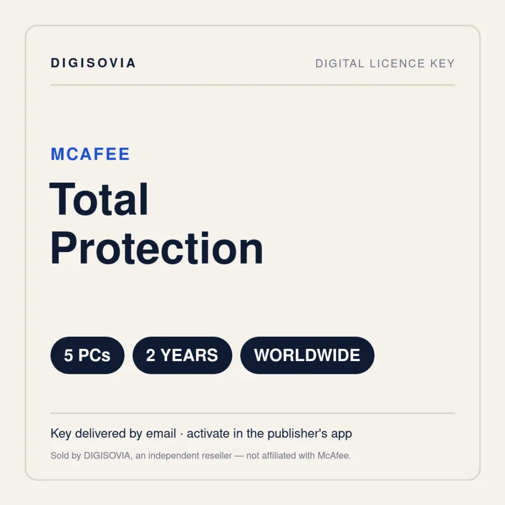 McAfee Total Protection 5 PC 2 Years