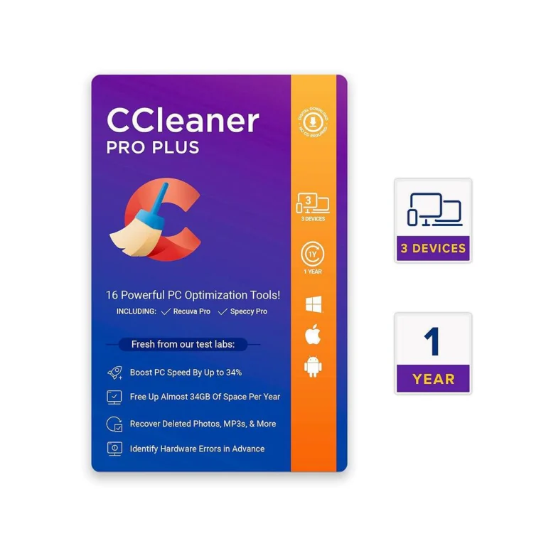 CCleaner Professional Plus 3 Devices 1 Year